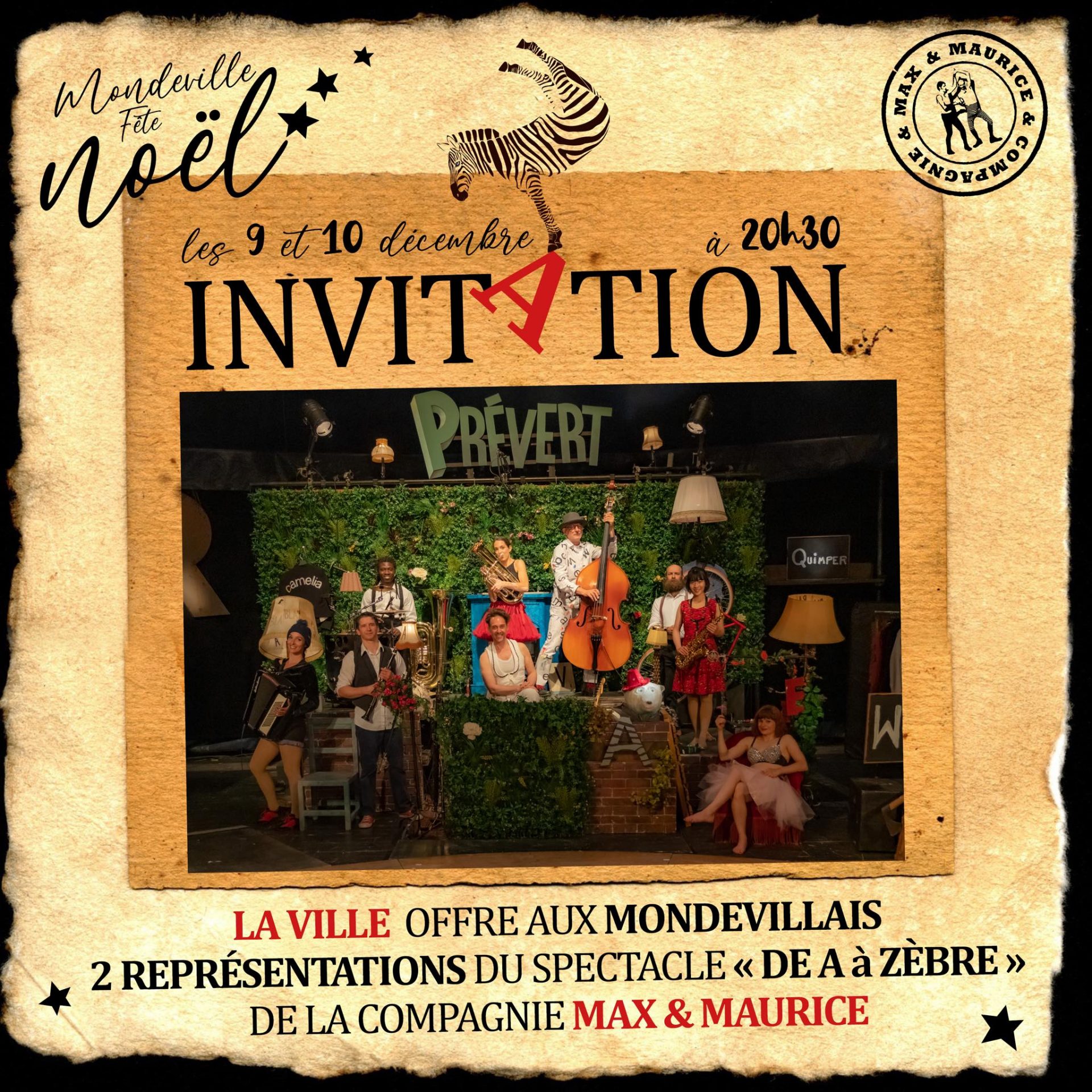 Pour Noël, la ville vous offre des invitations pour le spectacle de Max & Maurice