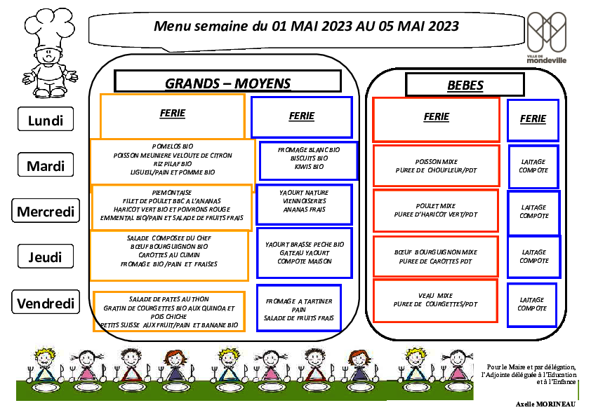 Menus du 2 mai au 2 juin 2023