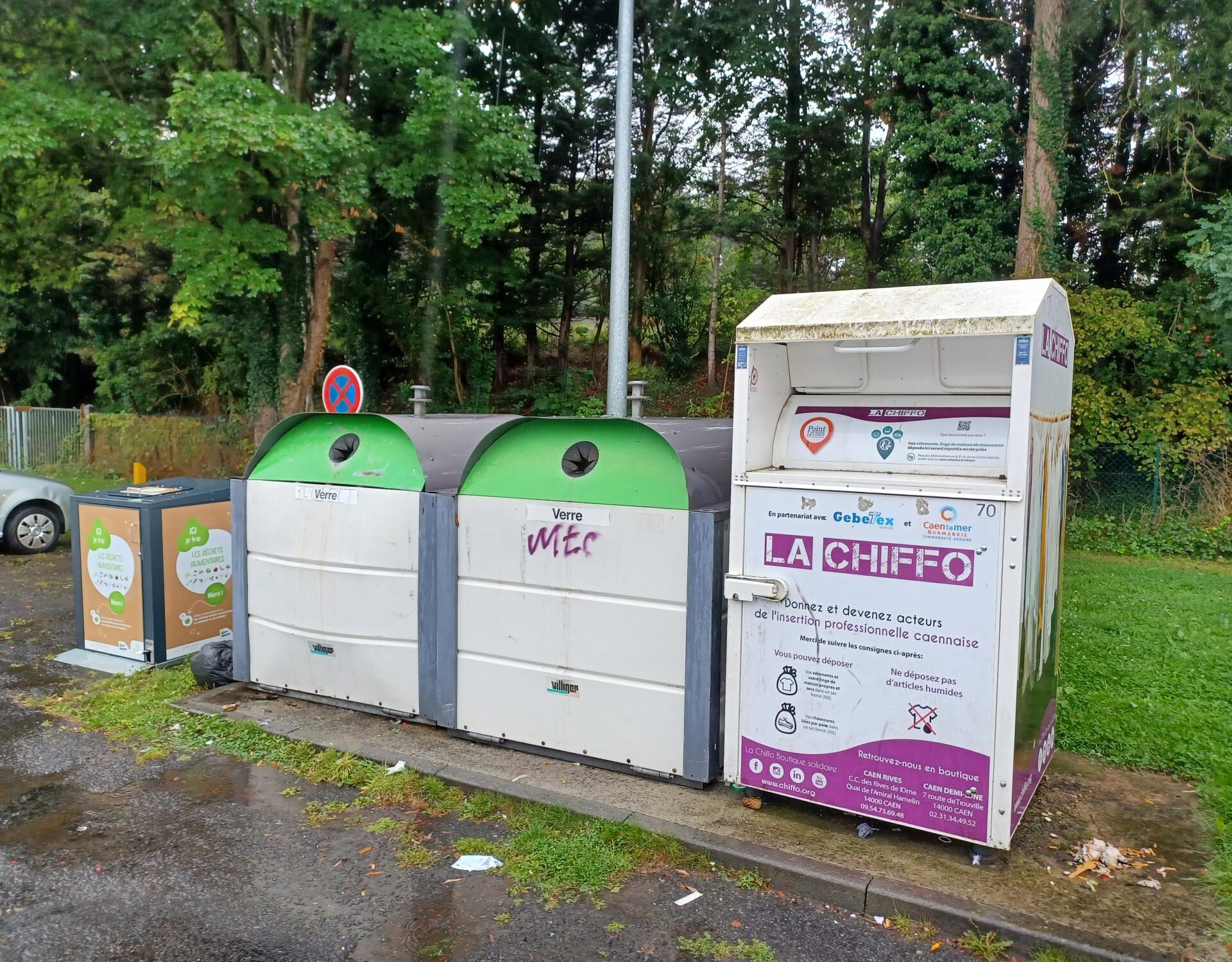 Les containers verre, compost et La Chiffo du champ de foire temporairement inaccessibles Les containers verre, compost et La Chiffo du champ de foire temporairement inaccessibles